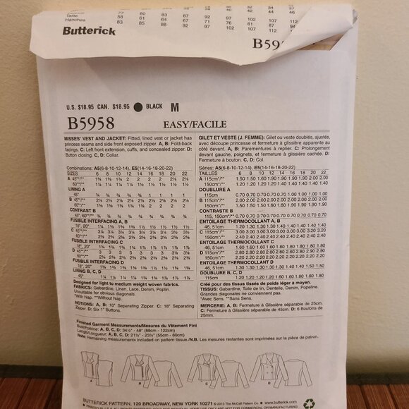 Two Butterick Patterns - Uncut - Picture 4 of 9